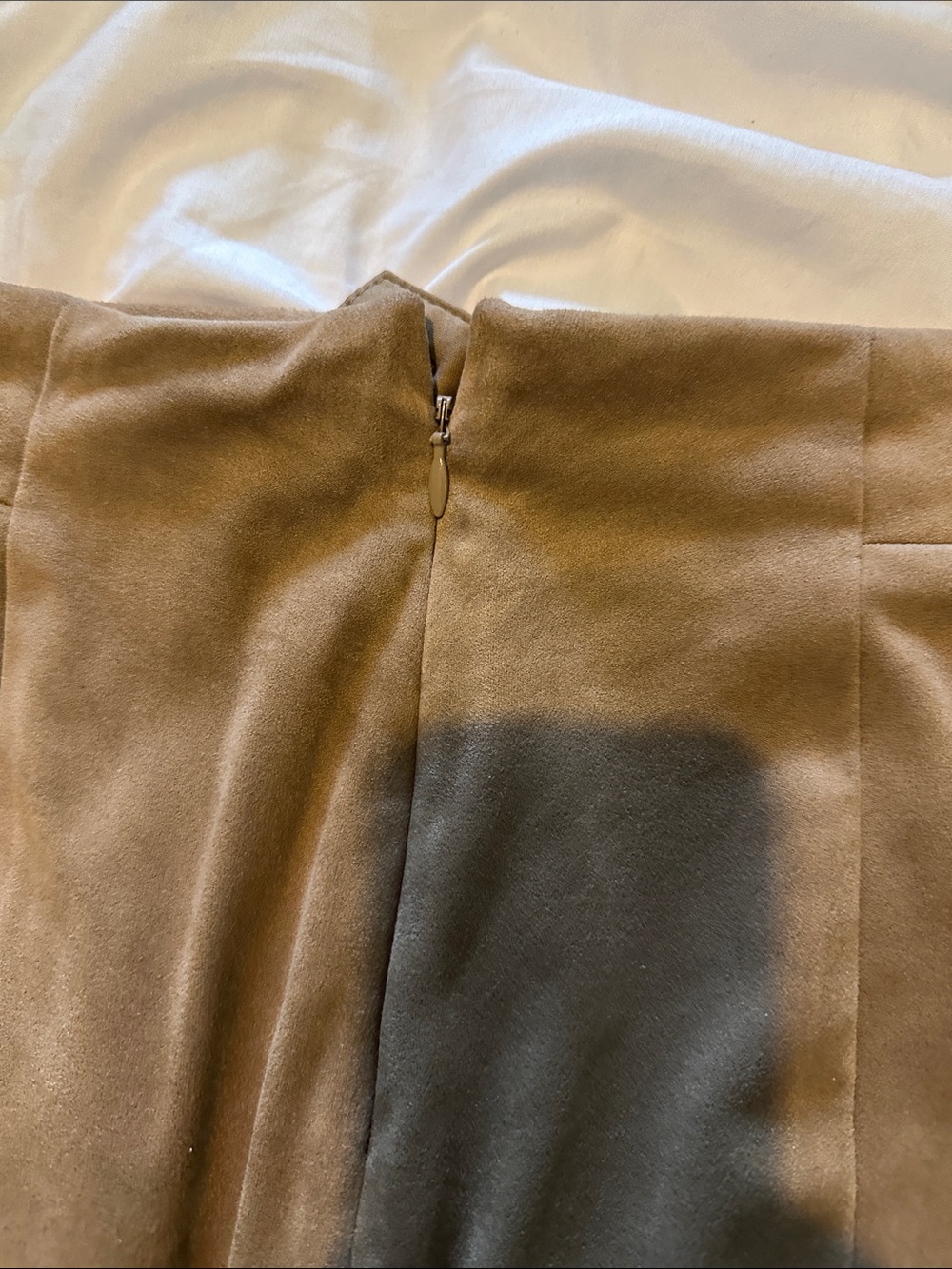 DATE NIGHT/office Taupe Brown velour Pencil Skirt - Picture 4 of 5